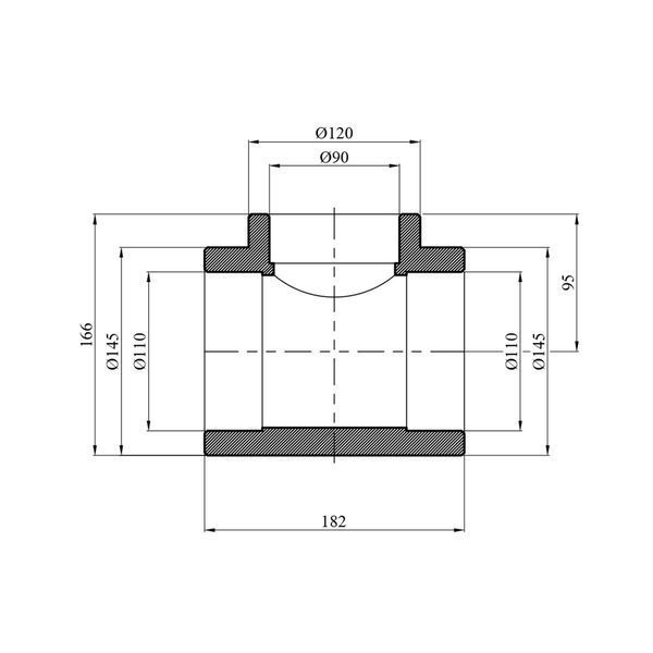 Тройник переходной PPR GrandiTherm 110х90х110 мм CV024045 фото