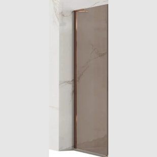 Душевая стенка Rea Hugo 90x200,5 безопасное стекло, brown, brash copper (REA-K6965) 23425 фото