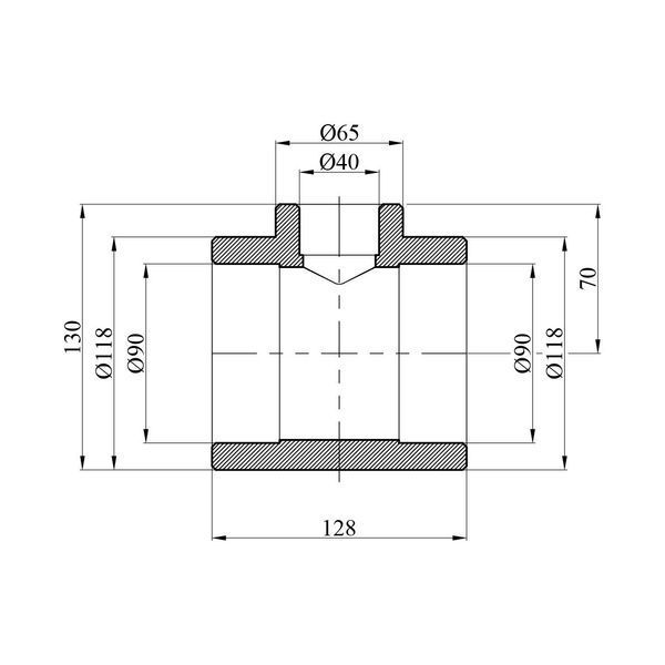 Тройник переходной PPR GrandiTherm 90х40х90 мм CV024038 фото