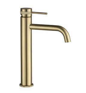Смеситель для умывальника Rea Lungo Grip высокий, brushed gold (REA-B6896) 22445 фото