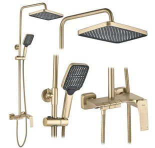 Душова система Rea Joe з виливом, brushed gold (REA-P5656) 24007 фото