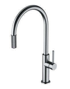 Змішувач для кухні Omnires Switch на дві води з висувним виливом, nickel (SW9057-FD1NI) 20581 фото