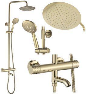 Душова система Rea Lungo Diamond gold, з термостатом (REA-P5960) 23415 фото