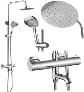 Душова система Rea Lungo Diamond chrome, з термостатом (REA-P5961) 23416 фото