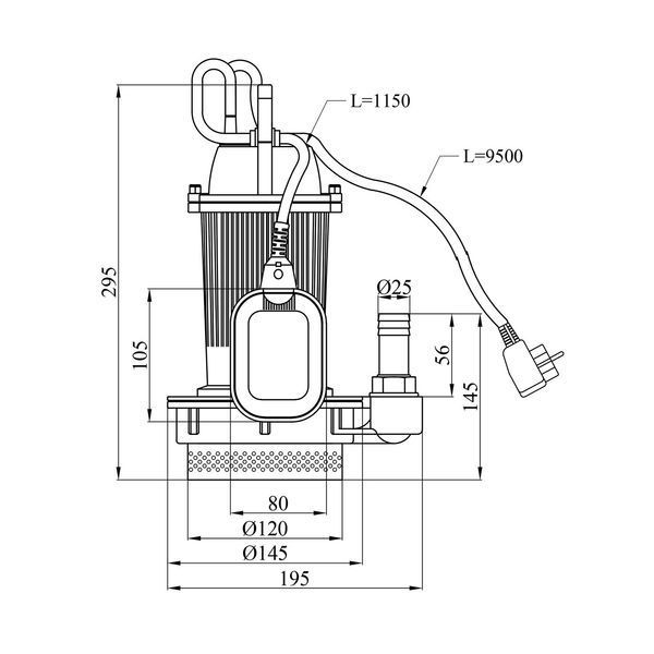 Насос дренажний Pumpman QDX1,5-17-0,37 кВт Hmax 18 м Qmax 6,5 куб.м 370 Вт CV032259 фото