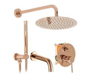 Душевой комплект скрытого монтажа Rea Lungo rose gold + box (REA-P6610) 19069 фото