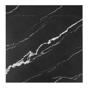 Піддон Rea Bazalt 90x90 квадратний, carrara black (REA-K7003) 23603 фото