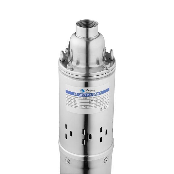 Насос глубинный шнековый Agua 4S QGD2,4-90-0,50 Hmax 90 м Qmax 40 л/мин P 500 Вт со встроенным конденсатором CV035073 фото