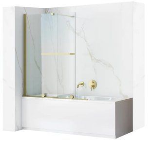 Штора для ванни Rea Fabian 100x140 gold brush скло прозоре (REA-K6527) 21118 фото