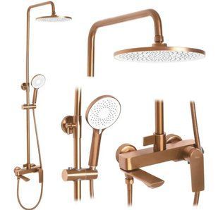Душовова система Rea Avalon з виливом, brushed copper (REA-P2418) 24014 фото