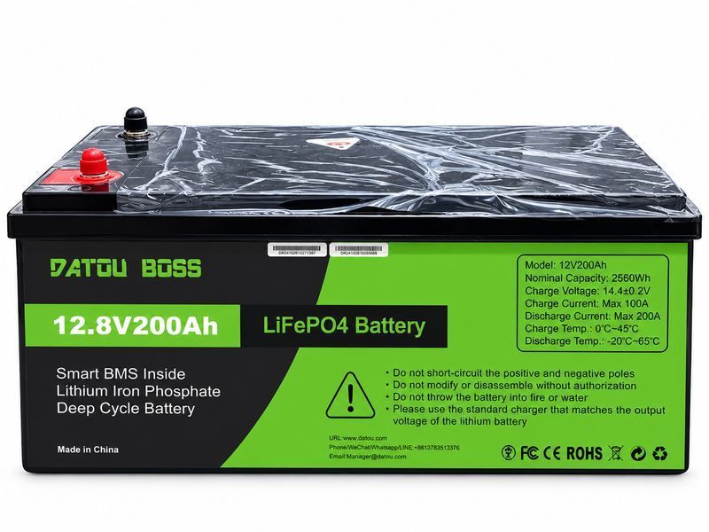 Акумулятор LiFePO4 12V 200Ah DATOU BOSS  літій-залізо-фосфатний для систем безперебійного живлення будинку+ Зарядка 0043 фото