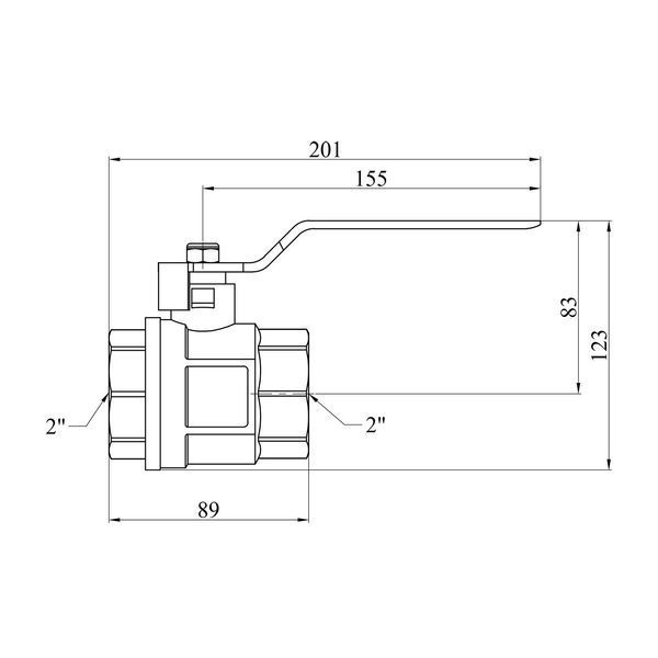 Кран шаровой Karro "Standart" 2" ВВ PN30 ручка, никелированный CV015870 фото