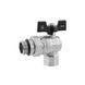 Кран-американка кульовий кутовий Kroner 3/4" ВЗ PN40 метелик, нікельований CV033224 фото 1
