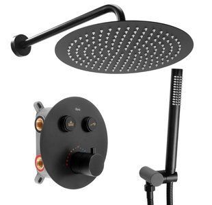 Душова система з термостатом прихованого монтажу Rea Lungo black (REA-P8549) 21248 фото