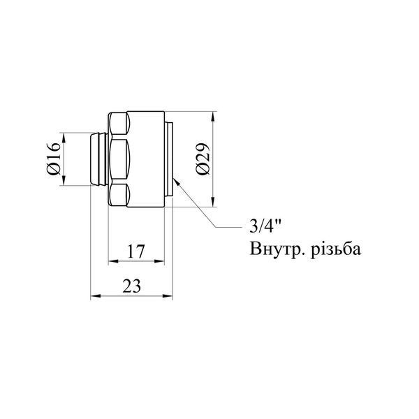Євроконус металопластиковий Karro 16х3/4" РВ нікельований KR-1037 CV019577 фото