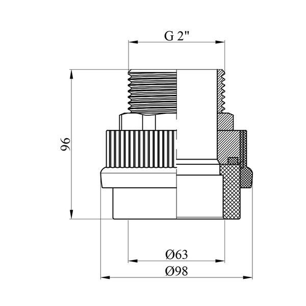 Муфта PPR GrandiTherm 63х2" РЗ CV019440 фото