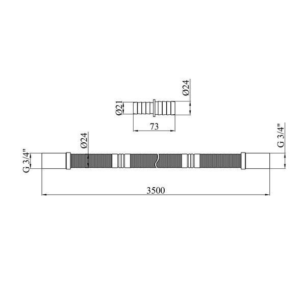 Шланг сливной для стиральной машины Kroner KRP - DR350 350 см CV032097 фото