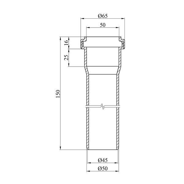 Труба для внутренней канализации Rozma 50х150 мм CV007162 фото